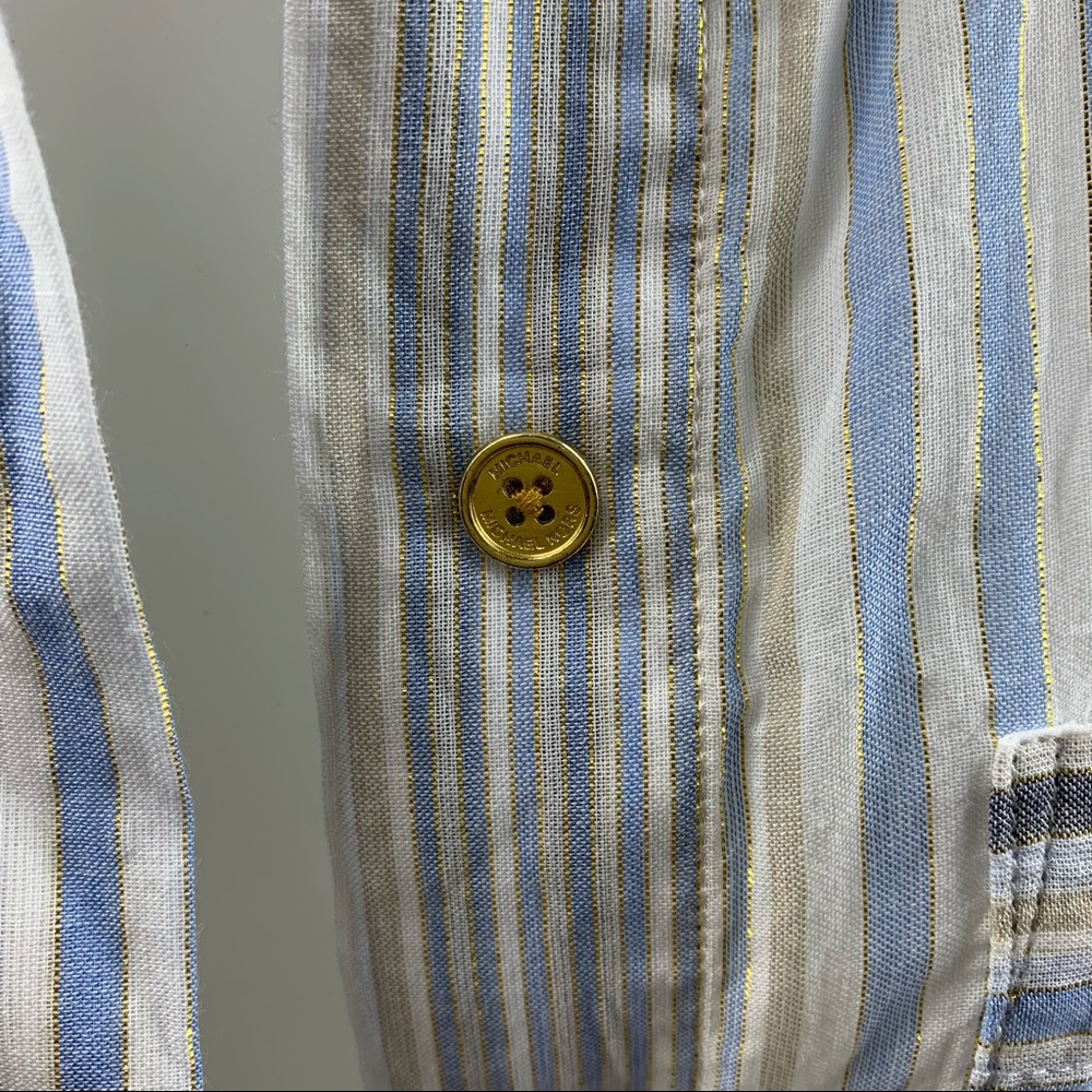 Micheal Kors Striped Tie Waist Short Sleeve Shirt - Picture 4 of 9